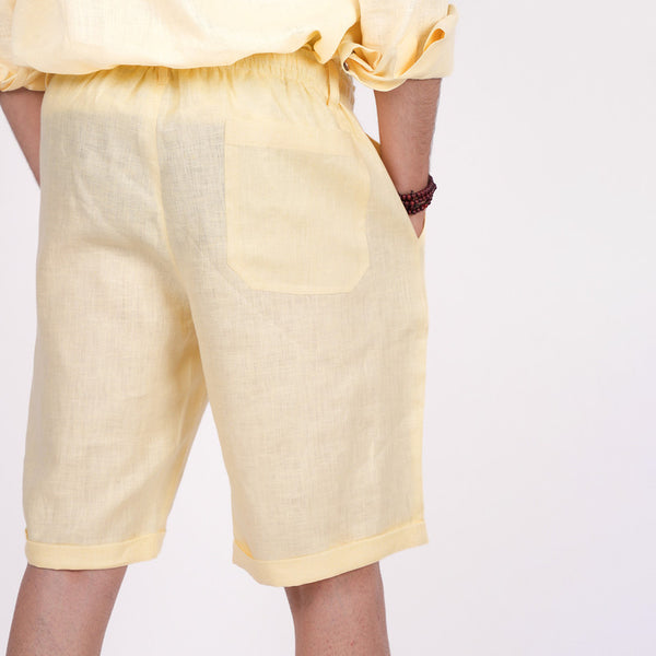 Linen Shorts for Men | Yellow