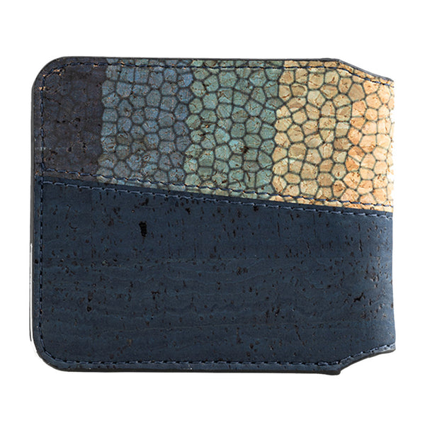 Cork Men Bi-Fold Wallet | Prussian Blue