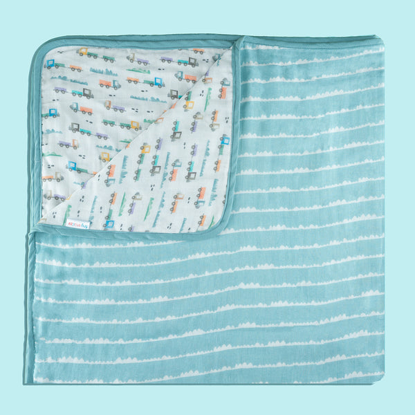 Organic Cotton Baby Blanket | Blue