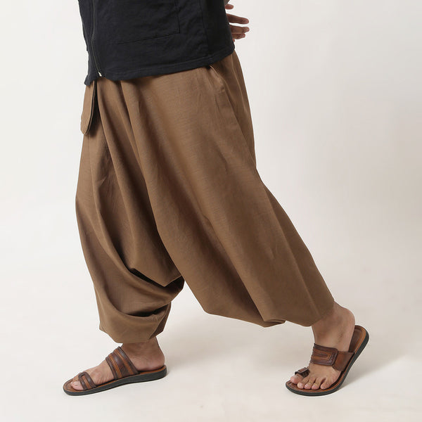Cotton Harem Pants for Men | Khaki