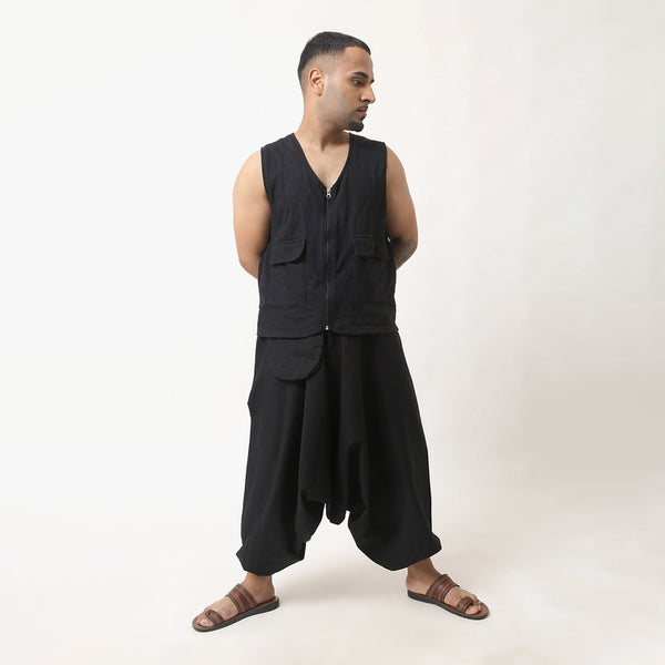 Black Harem Pants for Men | Cotton