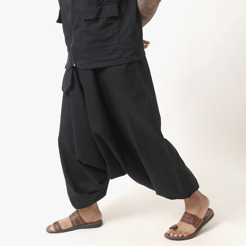 Black Harem Pants for Men | Cotton