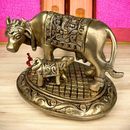 Brass Cow with Calf Idol | Gold | 9 cm