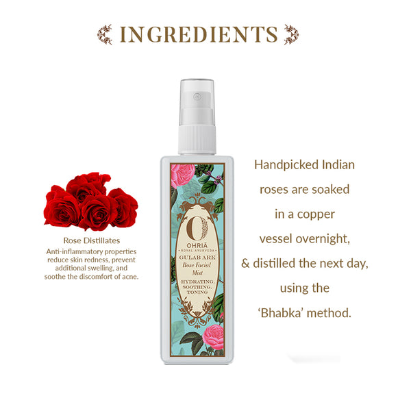 Ohria Ayurveda Rose Facial Mist | Soothing Toning | 100 ml