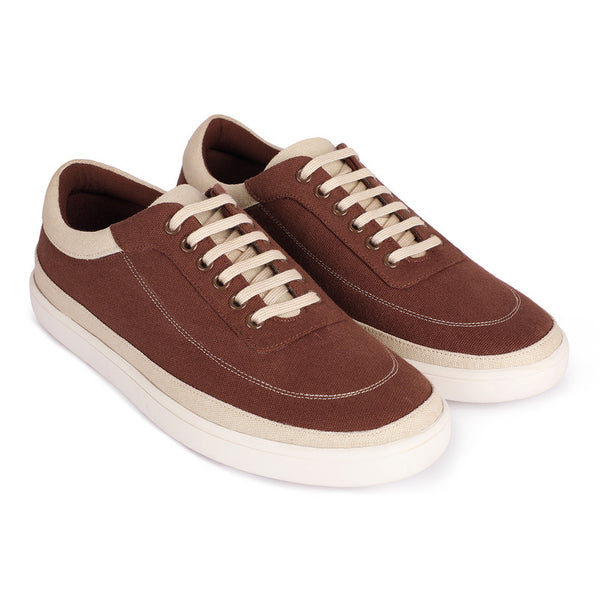 Paaduks Canvas Brown Sneakers for Men