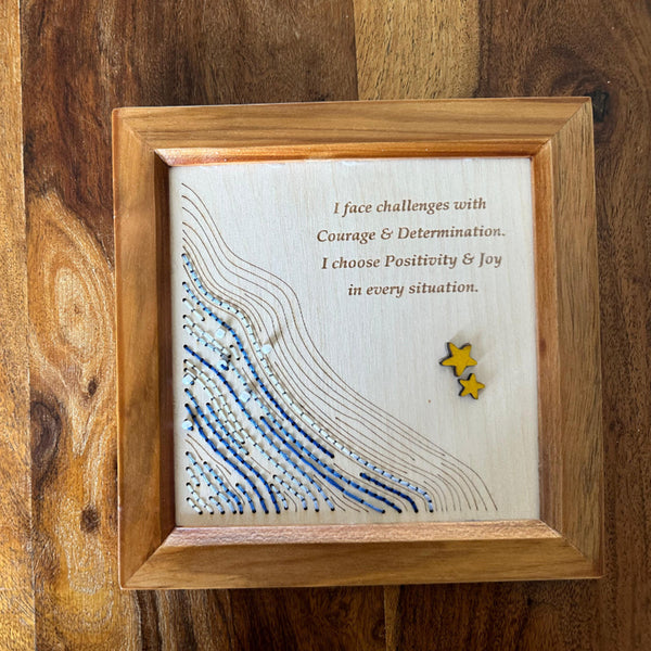 Wooden Affirmation Frame | Courage | Brown