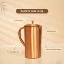 Pure Copper Jug with Lid | 1.5 L | Plain | Boosts Immunity.