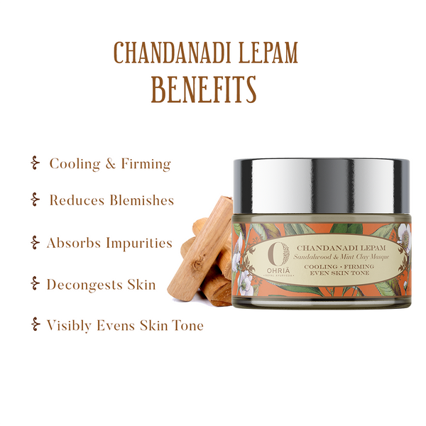 Ohria Ayurveda Clay Masque | Sandalwood & Mint | 50 g | Skin Cooling