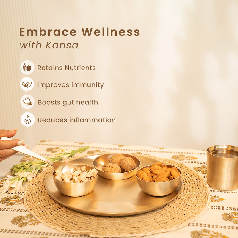 Kansa Thali Set | 6 Pieces | 11 inches | Boost Immunity