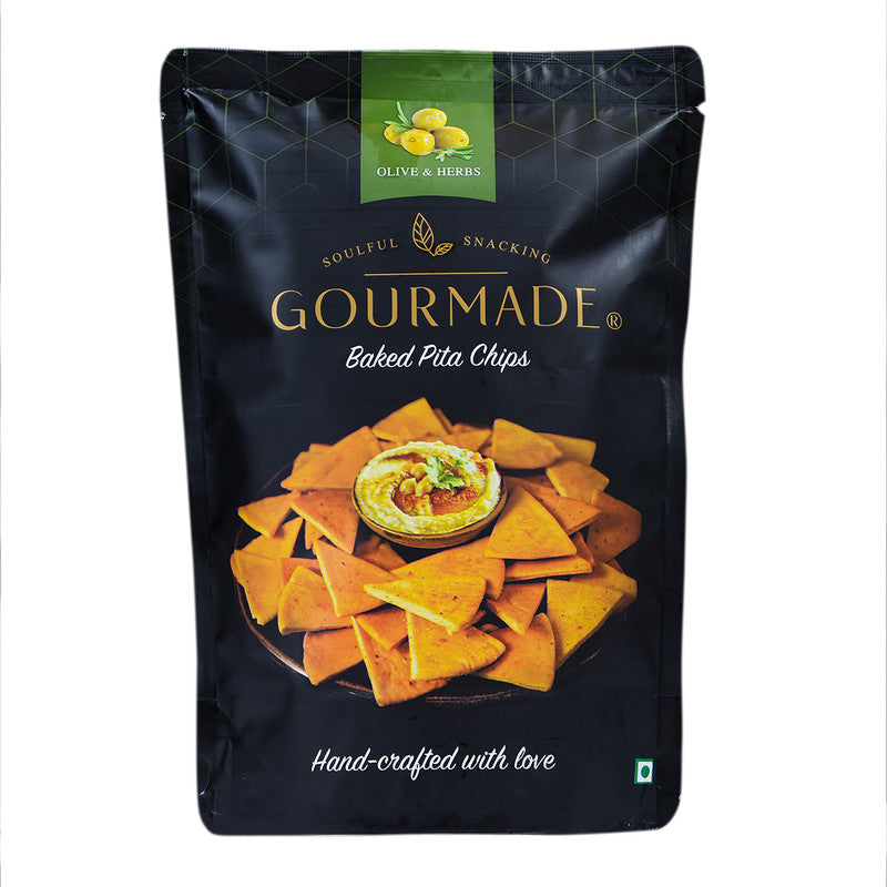 Pita Chips Snacks Combo | Roasted Garlic and Olive & Herbs | Starter Chips | Healthy Snack | 125 g Each | Pack of 3