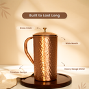 Pure Copper Jug with Lid | Hammered | Improves Digestion | 1.5 L