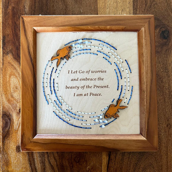 Wooden Affirmation Frame | Peace | Brown