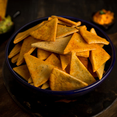 Baked Pita Chips | Olives & Herbs | Starter Chips | Healthy Snack | Nachos & Tortillas | 125 g.