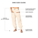 Cotton Jogger Pants for Women | Cream | Front Pocket