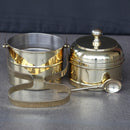 Vintage Brass Tiffin Box | 2 Layer | Golden