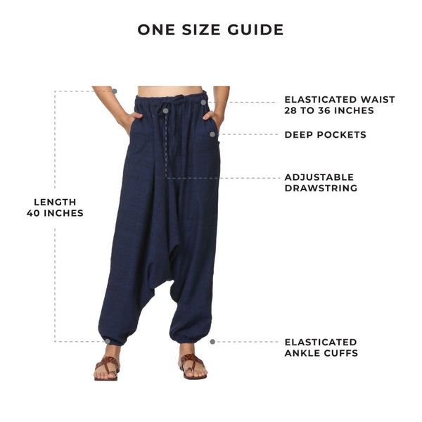 Cotton Harem Pants for Women | Dark Blue