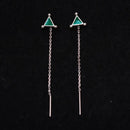 92.5 Silver Sui Dhaga Earring for Women | Single Piece | Trikone | Set of 2