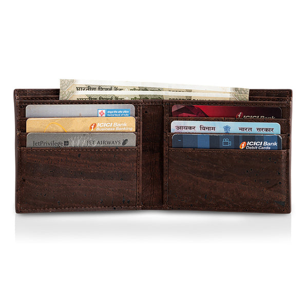 Cork Bi-Fold Wallet for Men | Woodland Brown | Obi