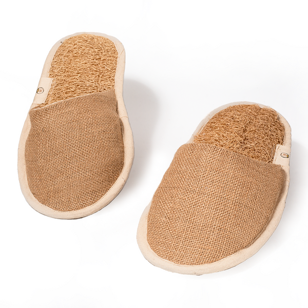 Unisex Indoor Slippers | Loofah Cotton & Jute | Closed Toe