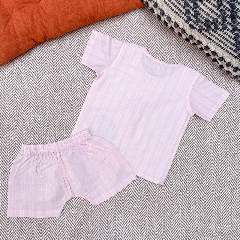 Cotton Jabla and Shorts Set for Kids | Pink