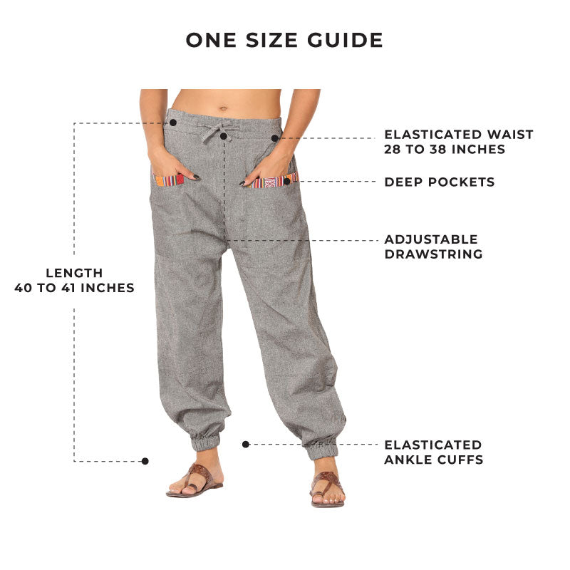 Cotton Jogger Pants for Women | Grey | Front Pocket