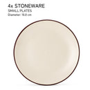 Ceramic Serving Plate | Stoneware | Microwave & Dishwasher Safe | Off White | Small | Set of 4