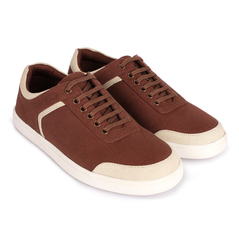 Paaduks Canvas Sneakers for Men | Brown & Beige