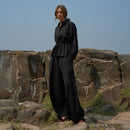 Linen Zuri Co-Ords Set For Women | Pant & Shirt | Black