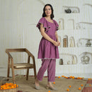 Chanderi Cotton Co Ord Set | Purple