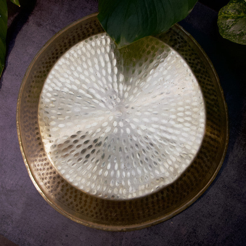 Brass Hammered Parat | Diameter - 16 inches | Gold