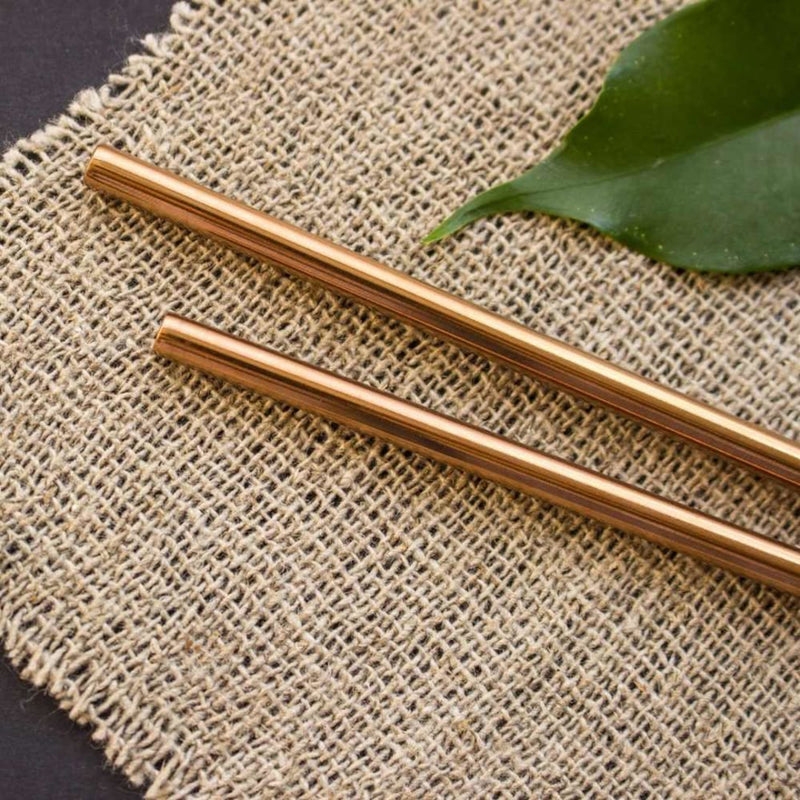 Copper Straws With Cleaner | Pack of 2