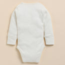 Organic Cotton Bodysuit for Baby | Full Sleeves | White & Mustard Yellow