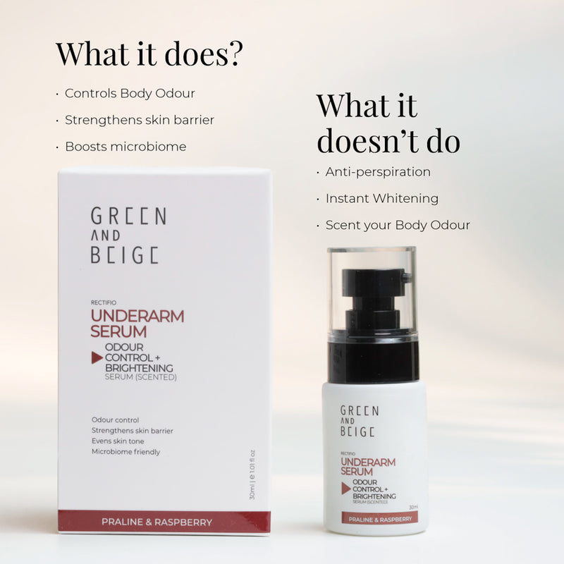 Rectifio Underarm Serum | Odour Control & Brightening | Praline & Raspberry Scent | 30 ml