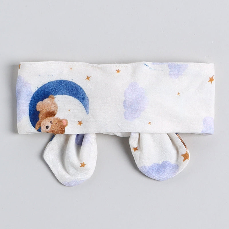 Headband for Babies | Modal Fiber | Sleeping Bear Print | White