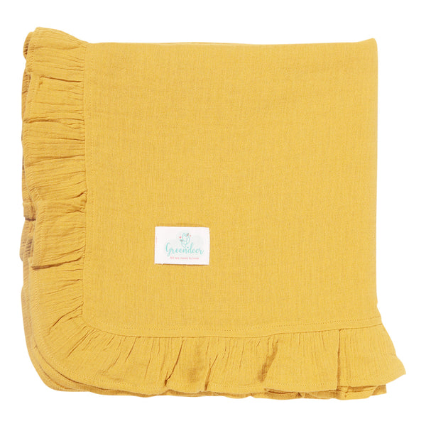 Cotton Swaddle for Baby | Crinkled Texture | Mustard Yellow