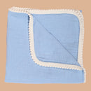 Cotton Baby Swaddle | Crinkled Texture | Blue