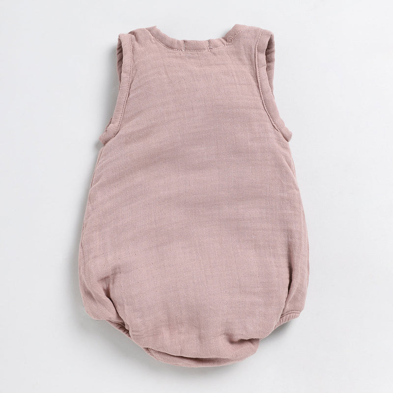 Organic Cotton Muslin Romper for Baby | Blush Pink & Sage Green