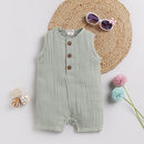 Organic Cotton Muslin Romper for Baby | Sage Green