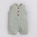 Organic Cotton Muslin Romper for Baby | Sage Green