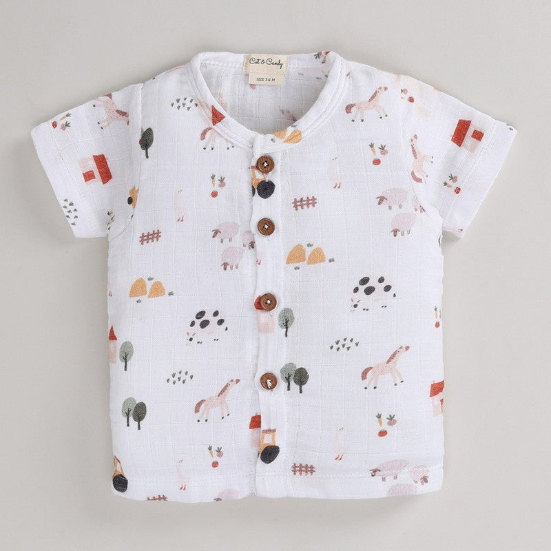 Muslin T- Shirt With Shorts | Multicolor