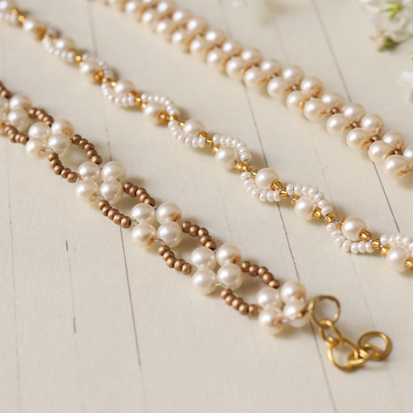 Recyclable Pearls Bracelet for Women | White | Adjustable