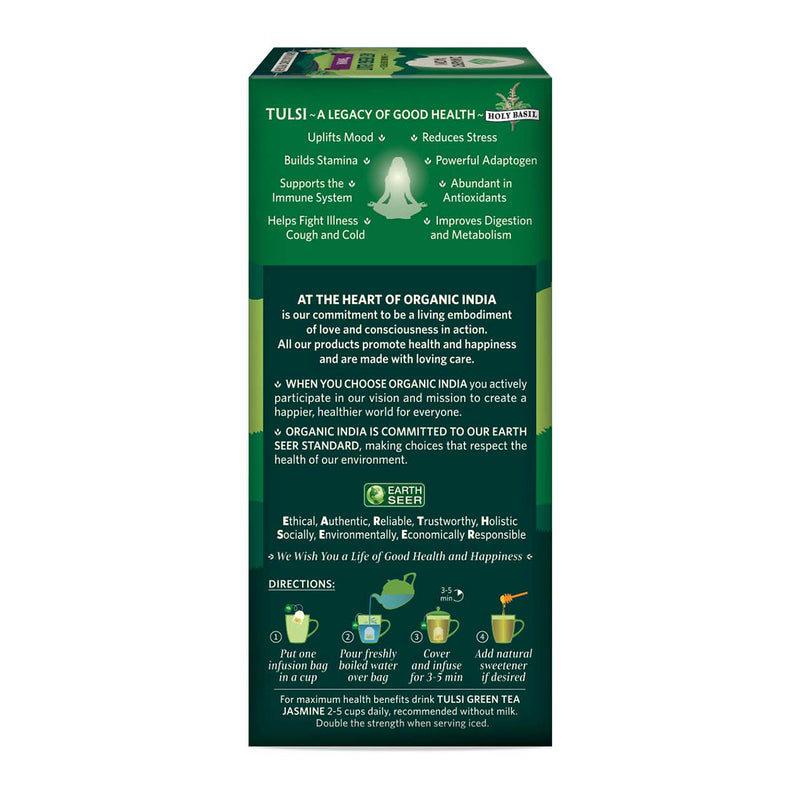 Organic India | Tulsi Green Tea | Jasmine 25 | Tea Bags