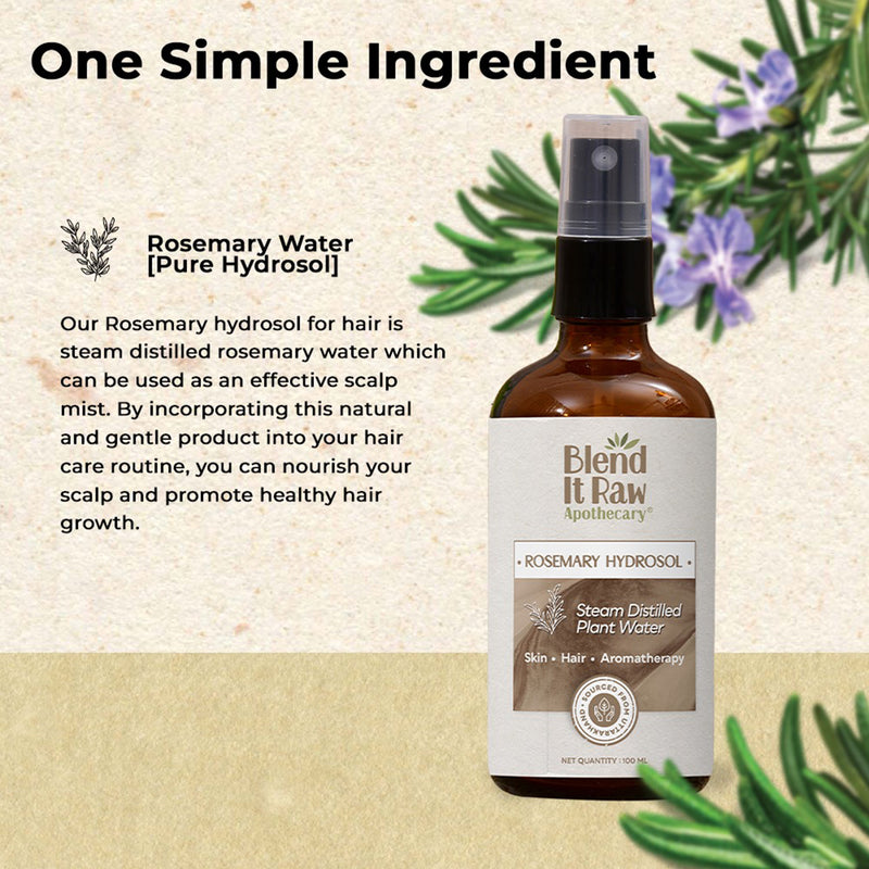 Organic Rosemary Hydrosol | Hair Growth & Anti-Acne  | 100 ml