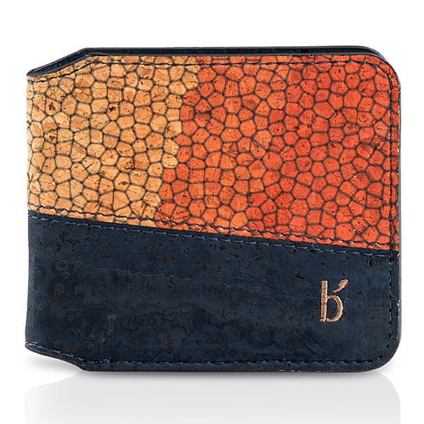 Cork Men Bi-Fold Wallet | Prussian Blue