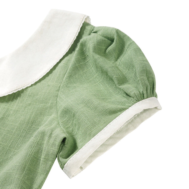 Cotton Dress For Baby Girls | Green