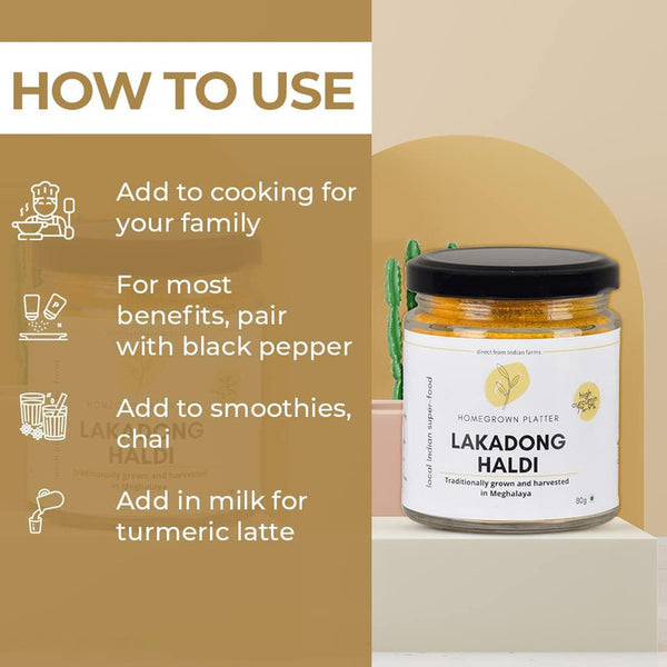 Lakadong Turmeric Powder | Haldi Powder | Immunity Booster | Spiced Turmeric Latte | 80 g