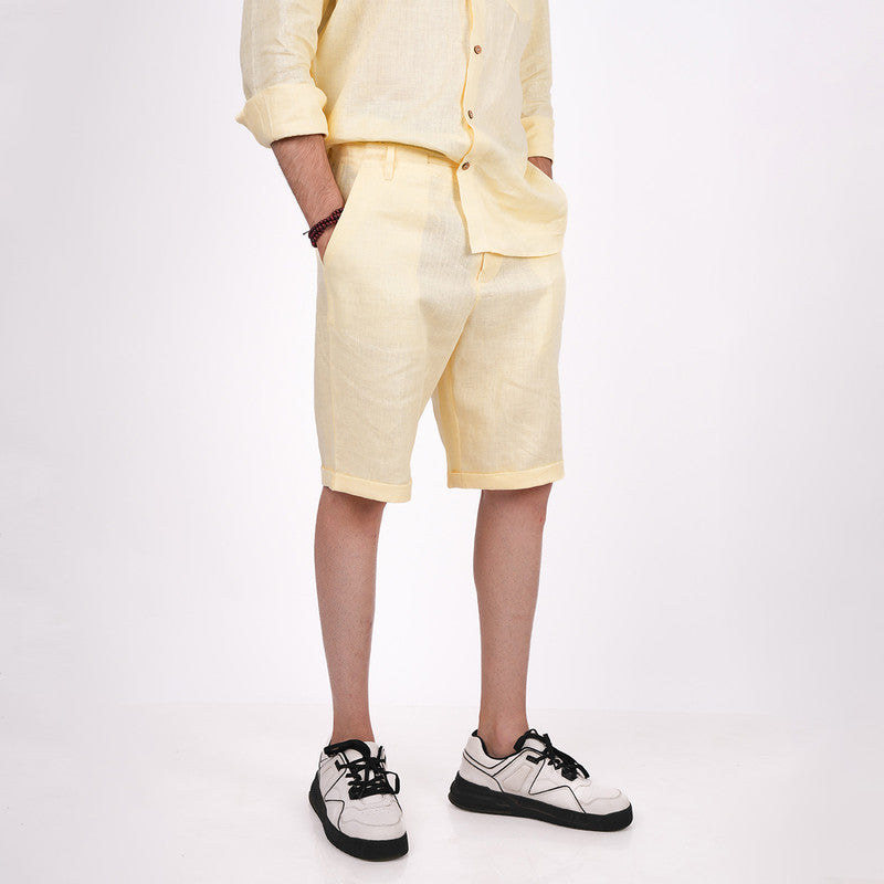 Linen Shorts for Men | Yellow