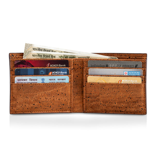 Cork Bi-Fold Wallet for Men | Green