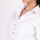 White Linen Shirt for Women | Full Sleeves