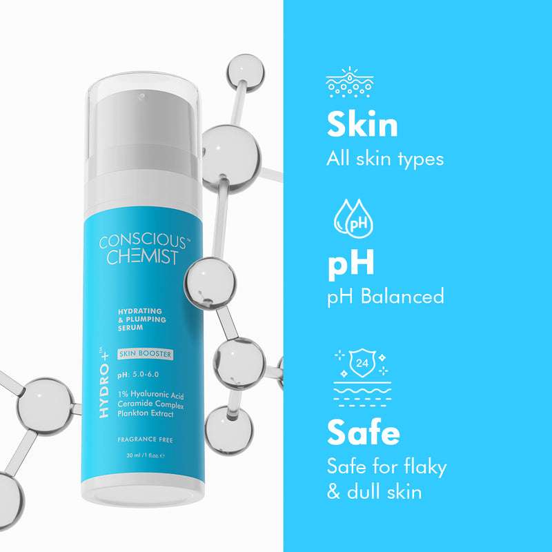 Hydro+ 1% Hyaluronic Acid Serum | Dry Skin with Ceramides & Plankton extract | 30 ml